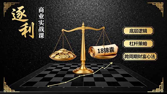 《逐 利》商业实战课，底层逻辑、杠杆策略、18锦囊，跨周期财富心法-轻网创